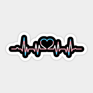 Transgender Heartbeat LGBTQ Gay Pride Sticker